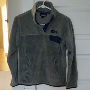 Patagonia Retool Snap Gray and Blue Womens Fleece XS Pullover